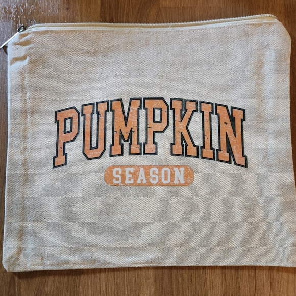 Hand Crafted Handbags - Handmade Pumpkin Season zipper Pouch